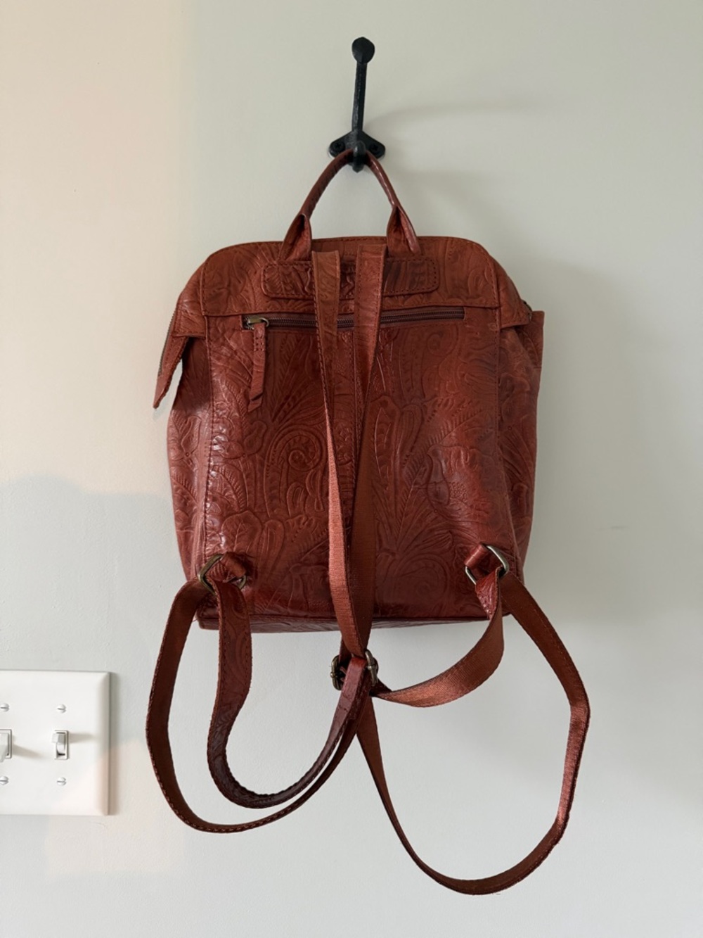 Embossed Leather Backpack - Picture 2 of 4